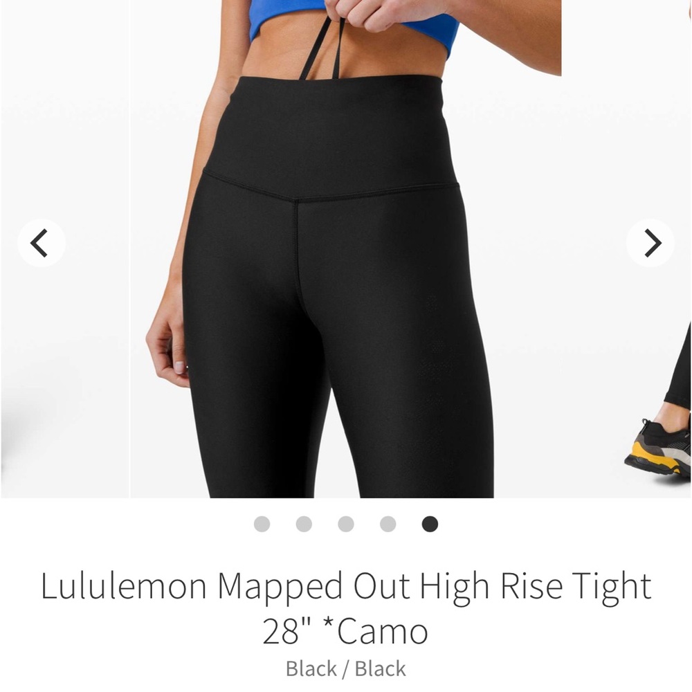 Lululemon Mapped out high rise tight 28” camo yoga running sport leggings size 6